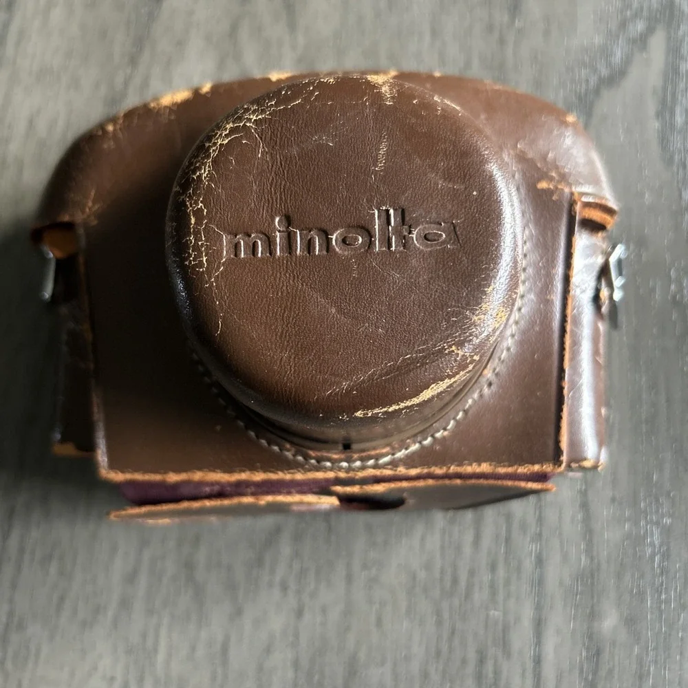 Minolta SR-1 35mm SLR Camera Chiyoda Kogaku Japan Leather Bag Untested For Parts